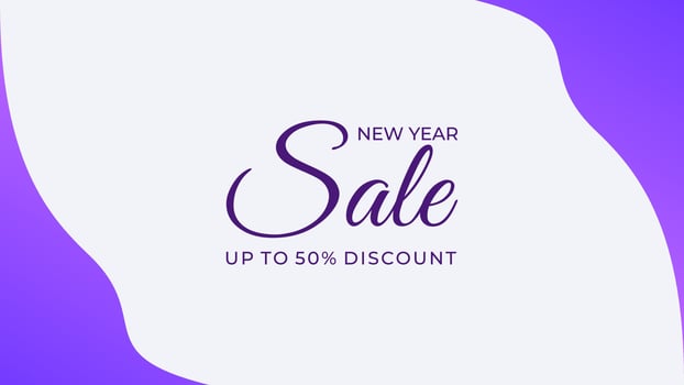 New Year sale background banner template design with purple color Free Vector
