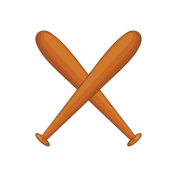 Baseball crossed bats icon, cartoon style vector