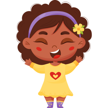 Dark-skinned happy joyful girl.   emotion png