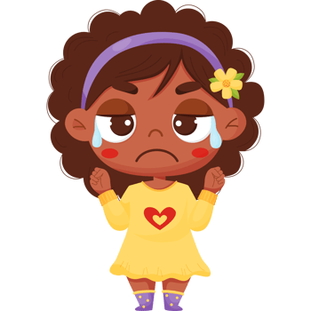 Emotion. Crying dark skinned girl with tears png