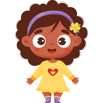 Joyful dark-skinned smiling girl.  emotion png
