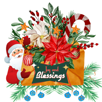 Joy and Blessings Christmas Gift png