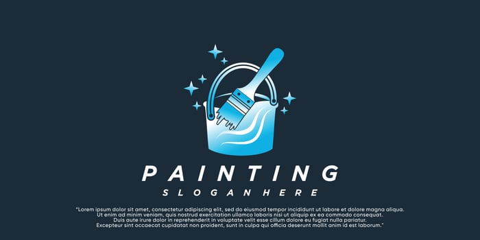 Painting logo design renovation icon, painting home services icon,full color and unique Premium Vector