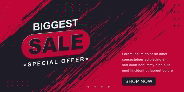 special offer biggest sale banner template. shopping background. Social media banner for ads vector