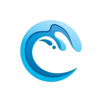 Water wave logo images vector