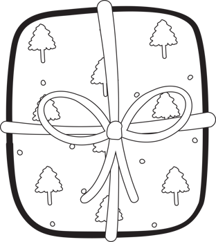 cute gift present box outline cartoon doodle hand drawn png