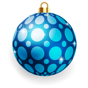 Metallic Blue Christmas Ball. png