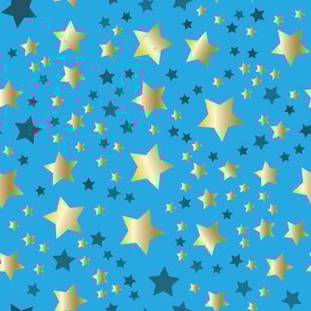Golden stars background. Night sky seamless pattern vector