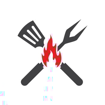 Hot grill logo images illustration vector