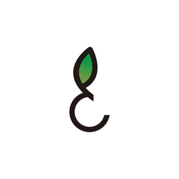 Letter R leaf logo design template vector