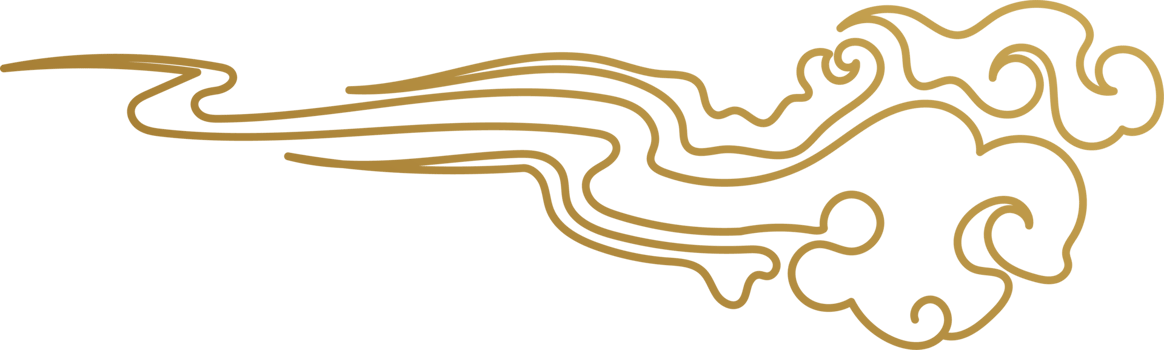 Chinese Cloud Gold Outline png