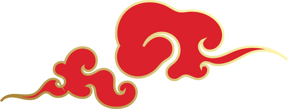 Chinese Red Clouds Illustration png