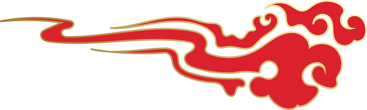 Chinese Red Clouds Illustration png