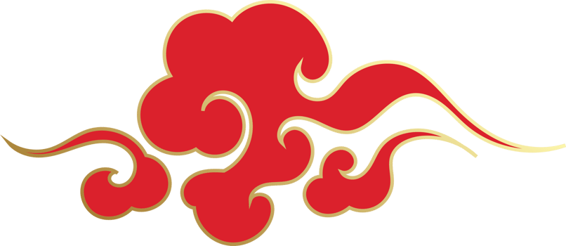 Chinese Red Clouds Illustration png