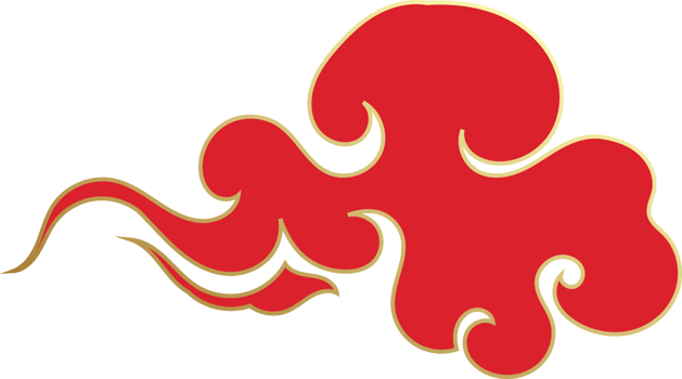 Chinese Red Clouds Illustration png