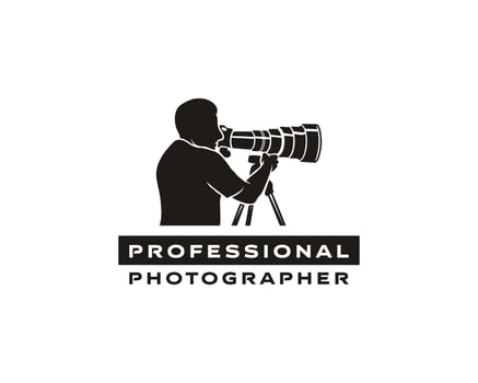 professional photographer logo. creative photography Logo design for photographer or content creator vector
