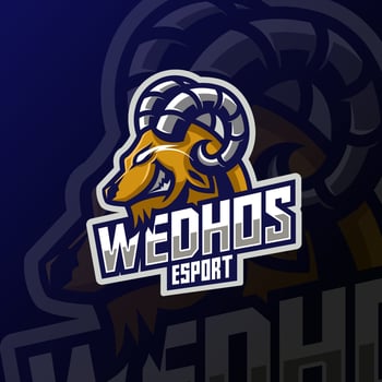 angry goat head mascot esport logo design vector