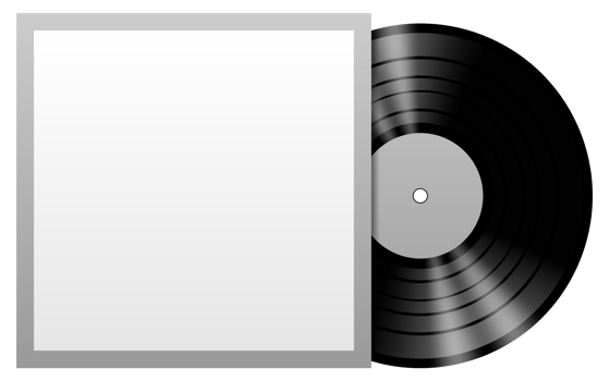 Vinyl disc with blank cover template mockup png