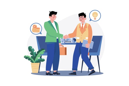 Male investor doing investment Illustration concept. A flat illustration isolated on white background vector