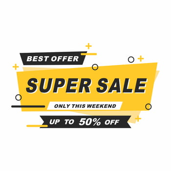 Super Sale promotion vector 50 percent off