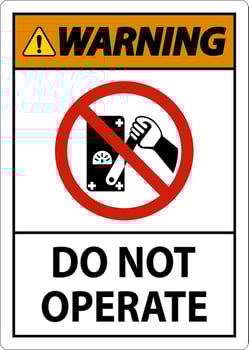 Warning Do Not Operate Sign On White Background vector