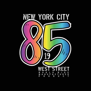 eight five number tee design typography, vector illustration concept slogan idea for graphic t-shirt