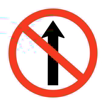 Do not go straight traffic sign. vector
