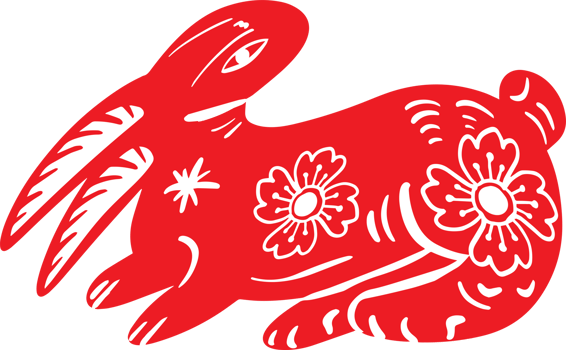 red rabbit Chinese style for asian celebration concept png