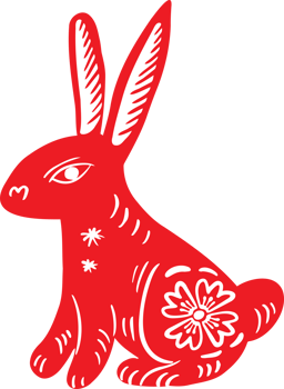 red rabbit Chinese style for asian celebration concept png