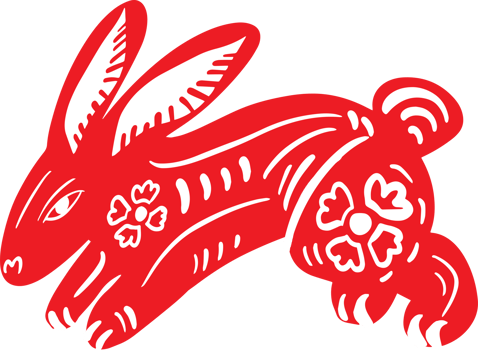 red rabbit Chinese style for asian celebration concept png
