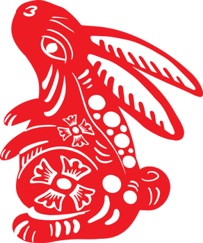 red rabbit Chinese style for asian celebration concept png
