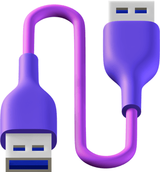 USB cable 3D icon. png