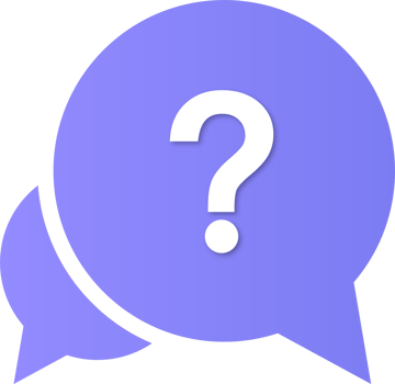 Question mark icon illustration. Colorful help sign speech bubble. png