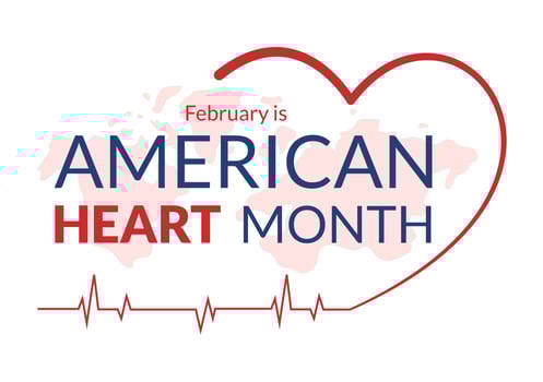 February is American Heart Month with a Pulse for Health and Overcoming Cardiovascular Disease in Flat Cartoon Hand Drawn Template Illustration vector