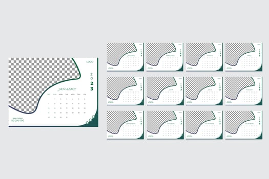 happy New year Desk calendar template vector