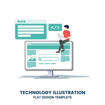 Software programming Concept for web page, banner, presentation, social media. Vector illustration project team