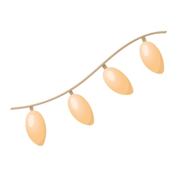 Vector illustration of a festive Christmas garland with light bulbs.