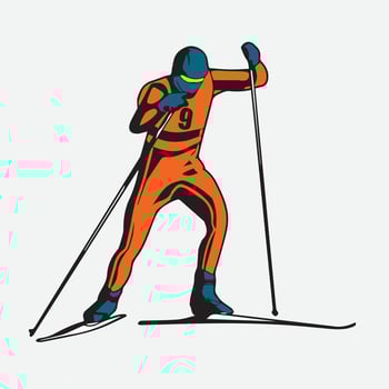Person riding snowboard. Snowboarder in action vector illustration. Extreme winter sports. Snowboarding emblem. Sport club logo. Snowboarding equipment.