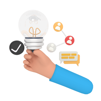 3d illustration of holding idea light bulb png