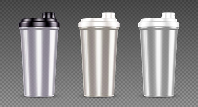 Plastic bottle for protein shake and sport drink vector
