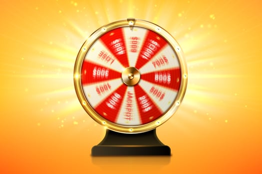 Fortune wheel spin, casino lucky roulette game vector