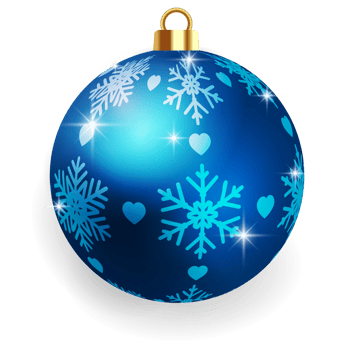 Metallic Blue Christmas Ball. png