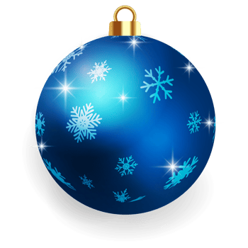 Metallic Blue Christmas Ball. png