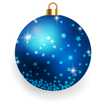 Metallic Blue Christmas Ball. png