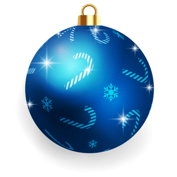 Metallic Blue Christmas Ball. png