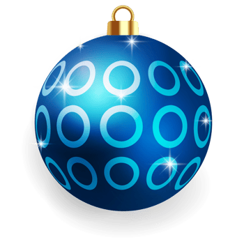Metallic Blue Christmas Ball. png