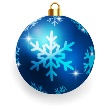 Metallic Blue Christmas Ball. png