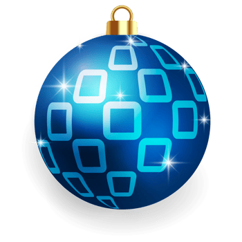 Metallic Blue Christmas Ball. png