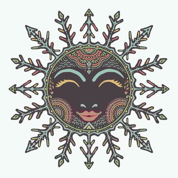The winter sunshine shaman mandala vector