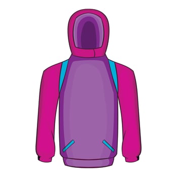 Snowboarder jacket icon, cartoon style vector